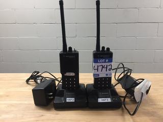 (2) Motorola Radius P110 2-Way Radios With (2) Chargers.