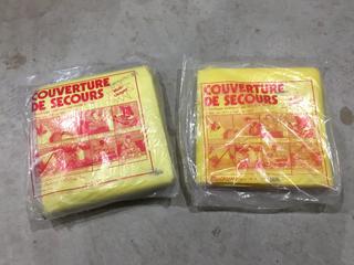 (2) Yellow Emergency Blankets.