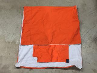 Quantity of Orange Fabric Blankets.