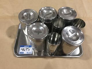 Quantity of Stainless Steel Tray & Canisters.