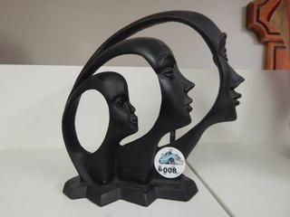 3 Face Silhouette Statue