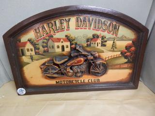 Harley Davidson 3D Wooden Motorbike Art 24 in. wide