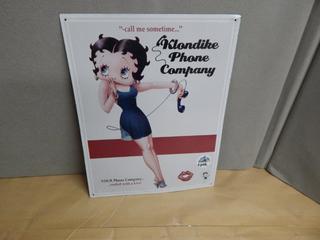 Tin Sign Betty Boop the Klondike Phone Company