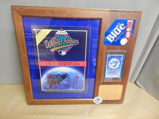 1992 MLB World Series Offical Plaque - World Champ Toronto Blue Jays