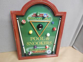 Wooden Billiards Plaque Sign