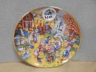 Franklin Mint Collector's Plate - Cats Farming by Bill Bell