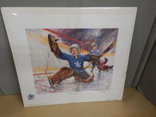 Limited Edition Art Print 19x17 Goalie Save by Stewart Sherwood 74/900