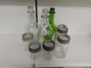 9 Assorted Jars and Bottles