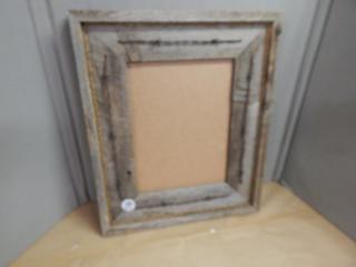 Barnwood Picture Frame w/Barbed Wire 20.5 in x 24 in. Reclaimed Barnwood Balzac, AB