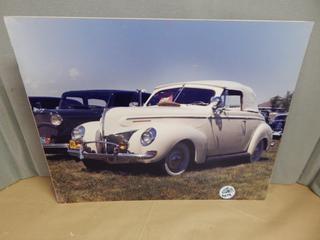 Old Car Photo Mounted on Cardboard 16 in x 24 in.