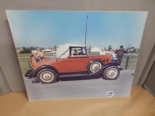 Old Car Photo Mounted on Cardboard 16 in x 24 in.