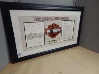 Harley Davidson Motorcyle Art Picture 36 in. x 22 in.