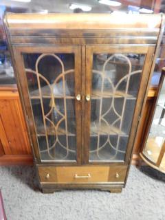 Vintage Display Cabinet Solid Wood - 57 in. x 31 in.