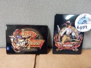 2 Harley Davidson Fridge Magnets