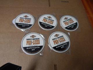 5 Harley Davidson Drink Coasters 