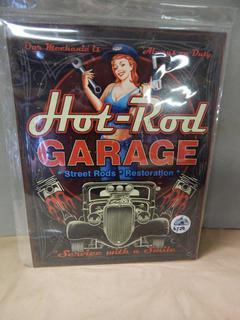 Tin Sign - Hot Rod Garage