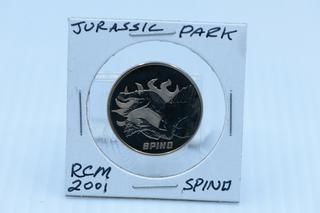 2001 Royal Canadian Mint Jurassic Park SPINO Coin.