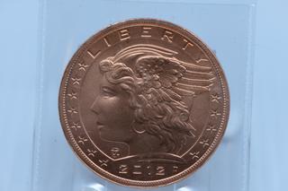 2012 Winged Liberty Head Pure Copper Coin by Daniel Carr.