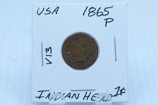 1865-P USA Indian Head Penny.