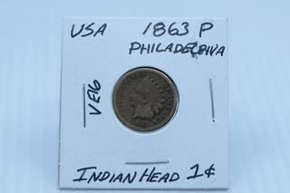 1863-P Indian Head Penny.