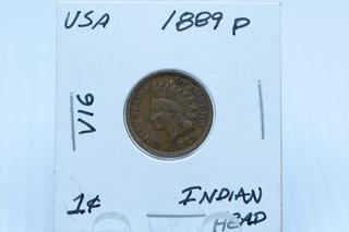 1889-P Indian Head Penny.