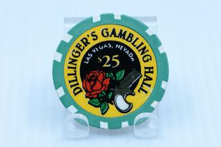Dillinger's Gambling Hall $25 Casino Chip.