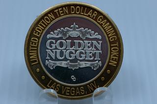 Golden Nugget Las Vegas .999 Fine Silver Limited Edition $10 Gambling Token.