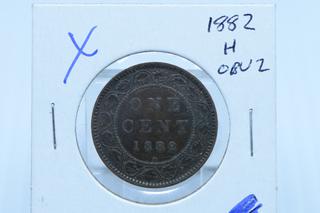 1882-H Canada One Cent Coin.