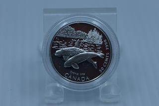 1998 Canada Silver Coin w/Orcas.
