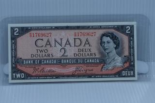 1954 Bank of Canada $2 Bank Note.