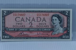 1954 Bank of Canada $2 Bank Note - Uncirculated.