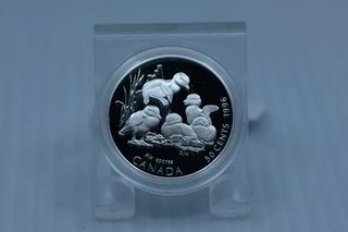 1996 Canada Baby Chicks Silver Coin.