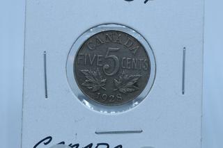 1928 Canada Five Cent Coin.