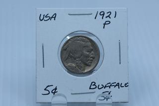 1921 USA Buffalo Nickel.