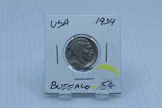 1934 USA Buffalo Nickel.