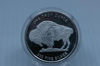 Buffalo/Indian Head 1 troy ounce .999 Fine Silver Round.