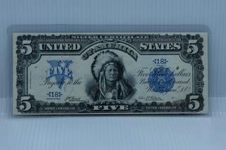 REPRODUCTION - USA Five Dollar Silver Certificate.