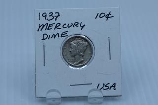 1937 USA Mercury Dime.