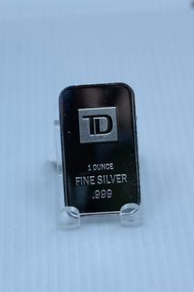 TD Bank Fine Silver .999 One Ounce Troy Silver Bar.