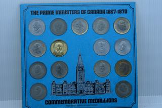 1867 - 1970 Prime Ministers of Canada - 15 Piece Coin Set from Shell.