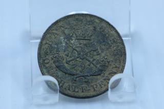 1850 Upper Bank of Canada Dragonslayer Half Penny (Rough).