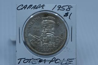 1958 Canada Silver Dollar.