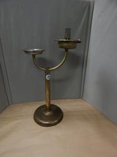 Floor Stand Brass Ashtray w/Cigarette Package Holder, etc. approx. 20 in. tall