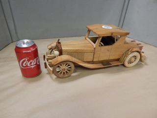 Hand Built Wooden Cadillac - approx. 20" long - 80 hours to build this car