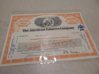 The American Tobacco Company Stock Certificate