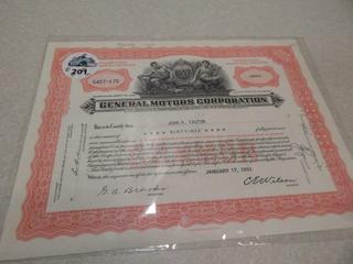 1951 General Motors Corporation Stock Certificate