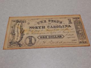 Reproduction North Carolina Bank Note