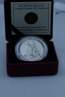 2013 Canada Twenty Dollar .9999 Fine Silver Proof Coin - The Pronghorn 1 oz coin.