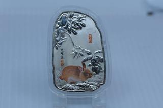 Silver Plated Rabbit Coin in Capsule.