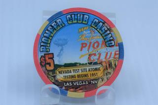 Pioneer Club Casino 5 Dollar Gambling Chip.